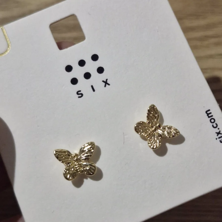 گوشواره پروانه آبکاری طلا