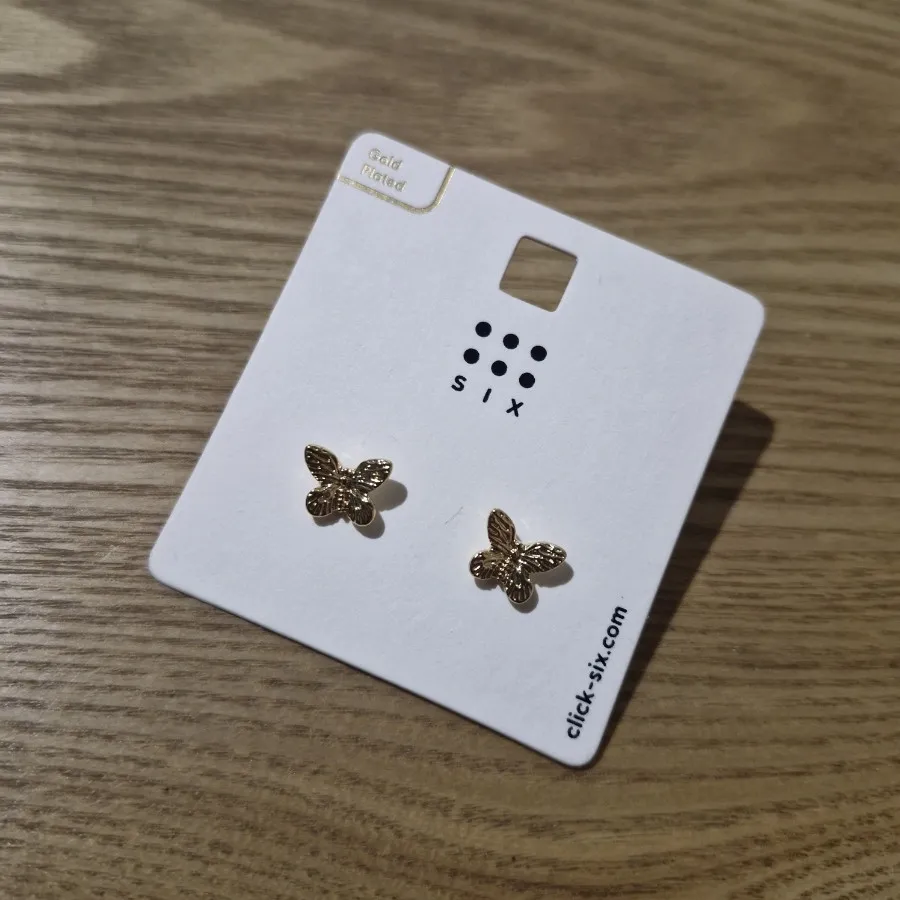 گوشواره پروانه آبکاری طلا