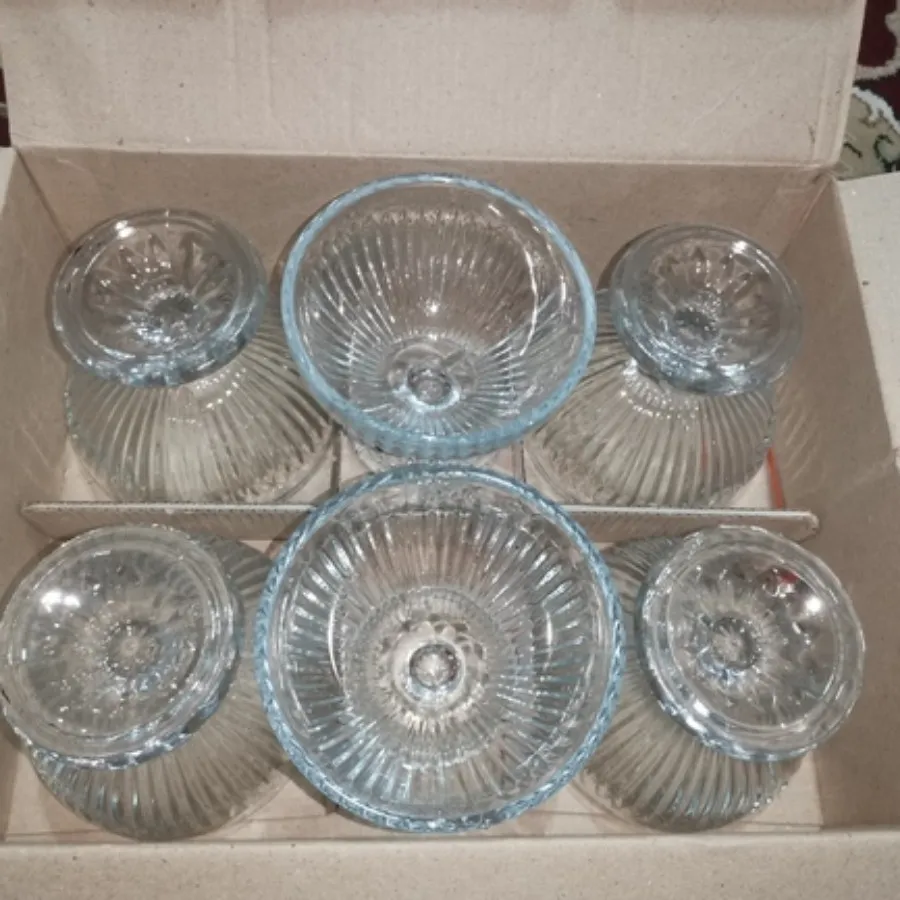 ست 6تایی بستنی خوری بلوری