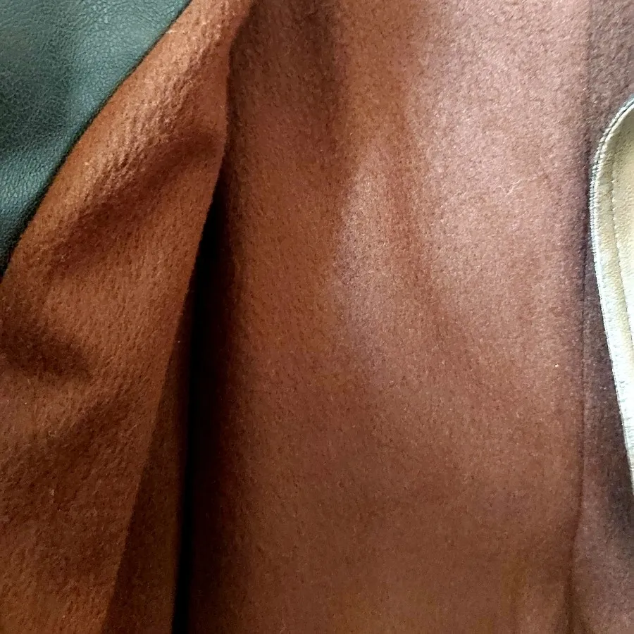 پالتو چرم آستردار قهوه ای