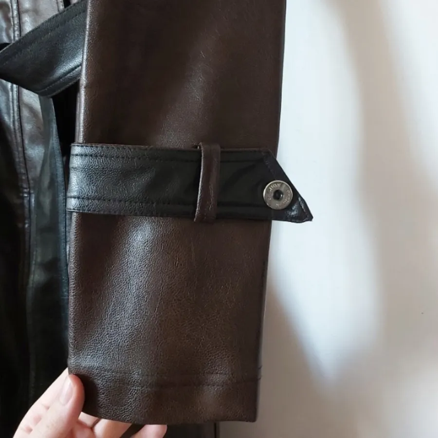 پالتو چرم آستردار قهوه ای