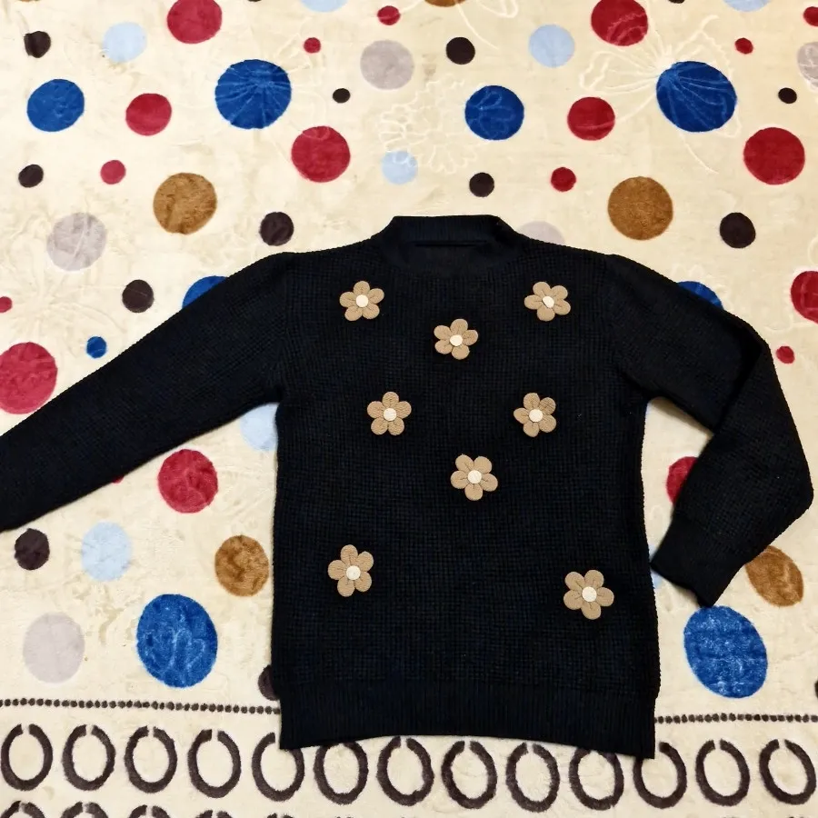 بافت خارجی مشکی گلدار