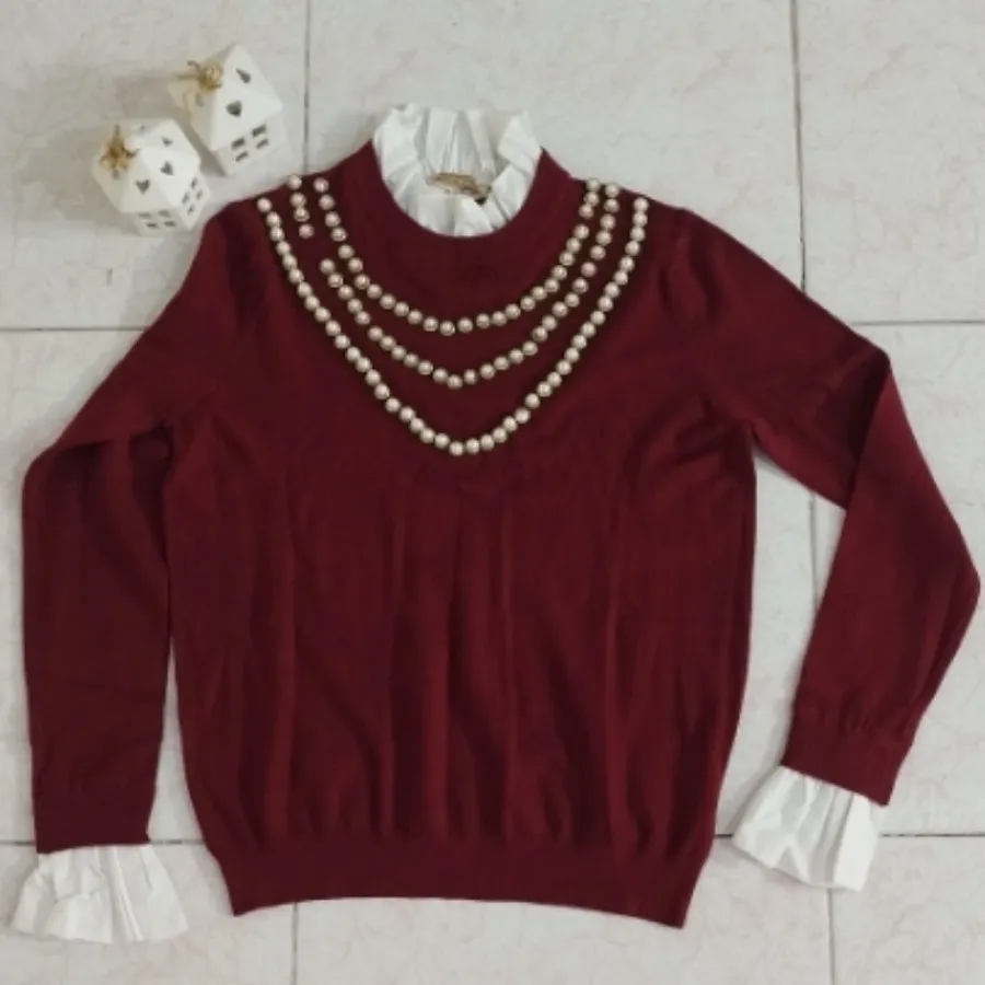 بلوز بافت زرشکی