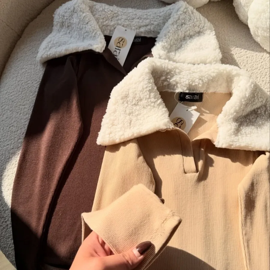 کراپ یقه خزدار