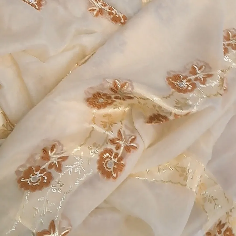 پارچه پرده حریر طلاکوب