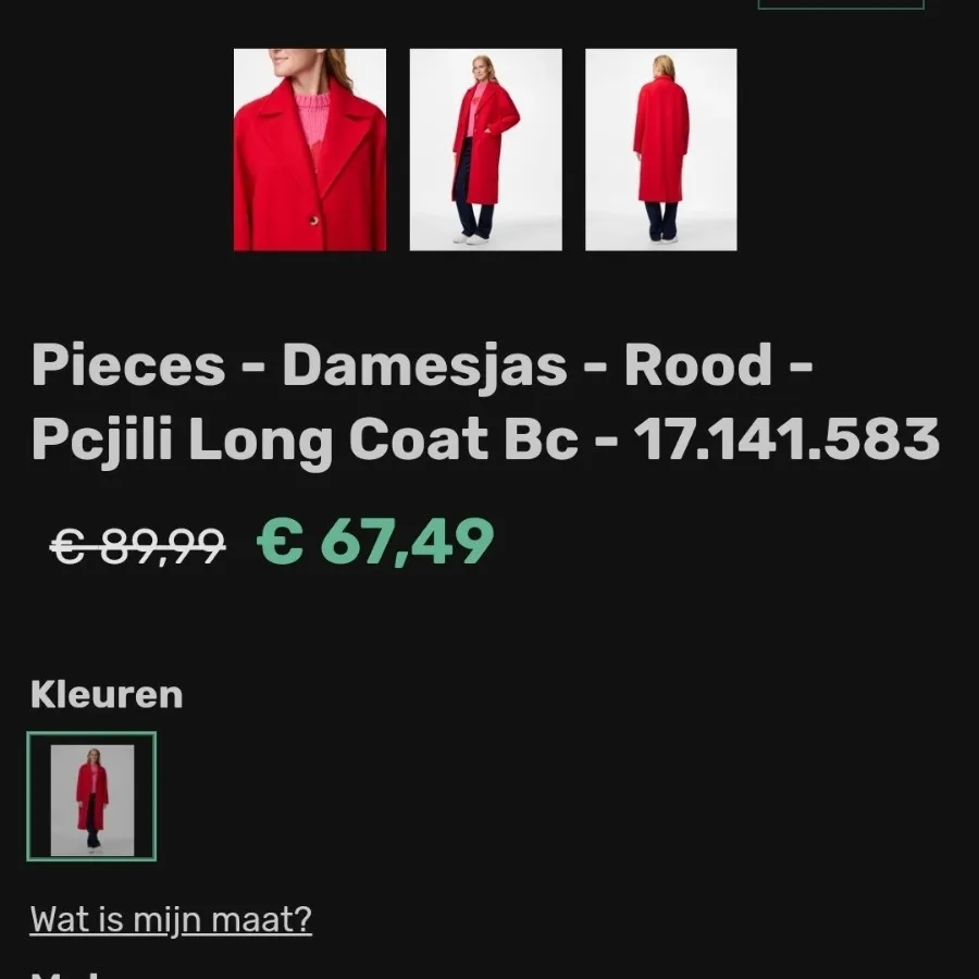 لانگ کت قرمز PIECES