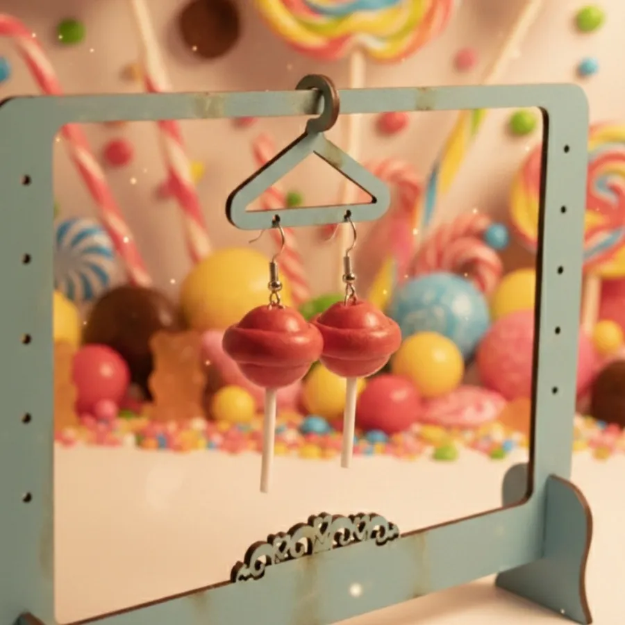 گوشواره آبنبات چوبی