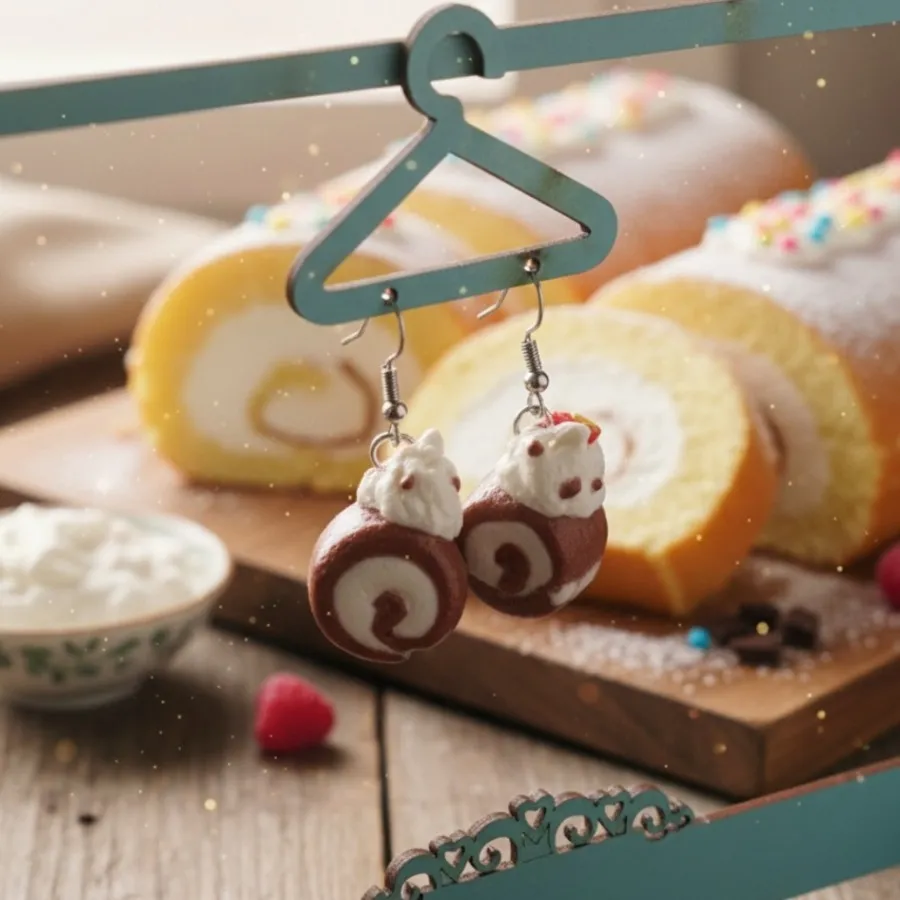 گوشواره رولت خامه ای