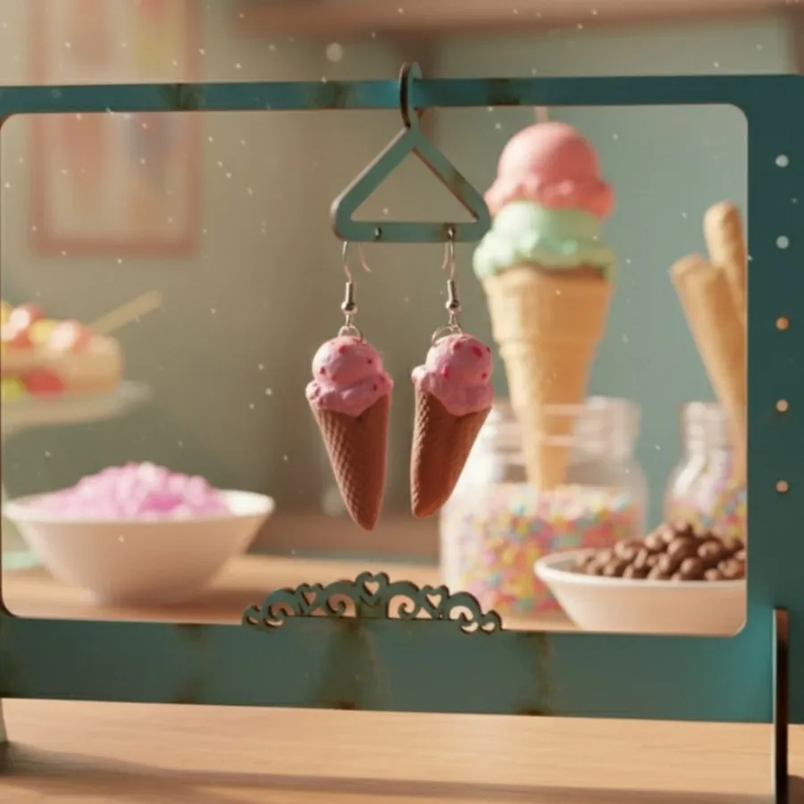 گشواره بستنی توت فرنگی