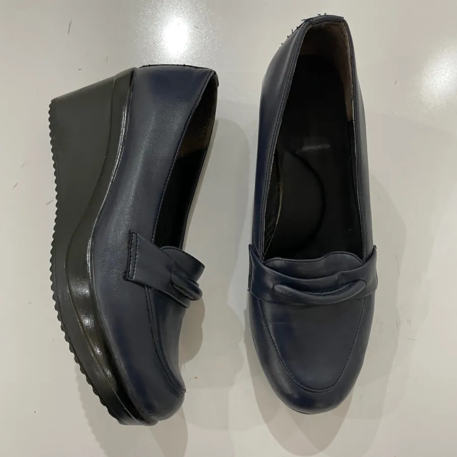 کفش چرم طبی سرمه ای 37