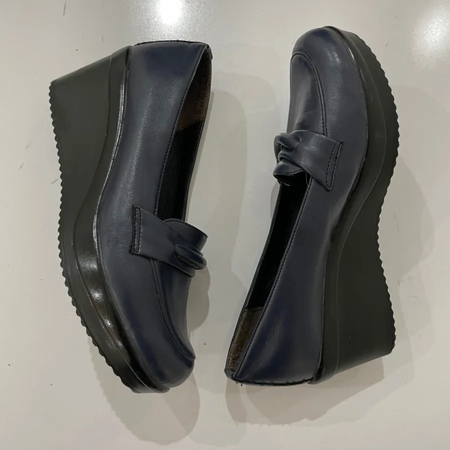 کفش چرم طبی سرمه ای 37