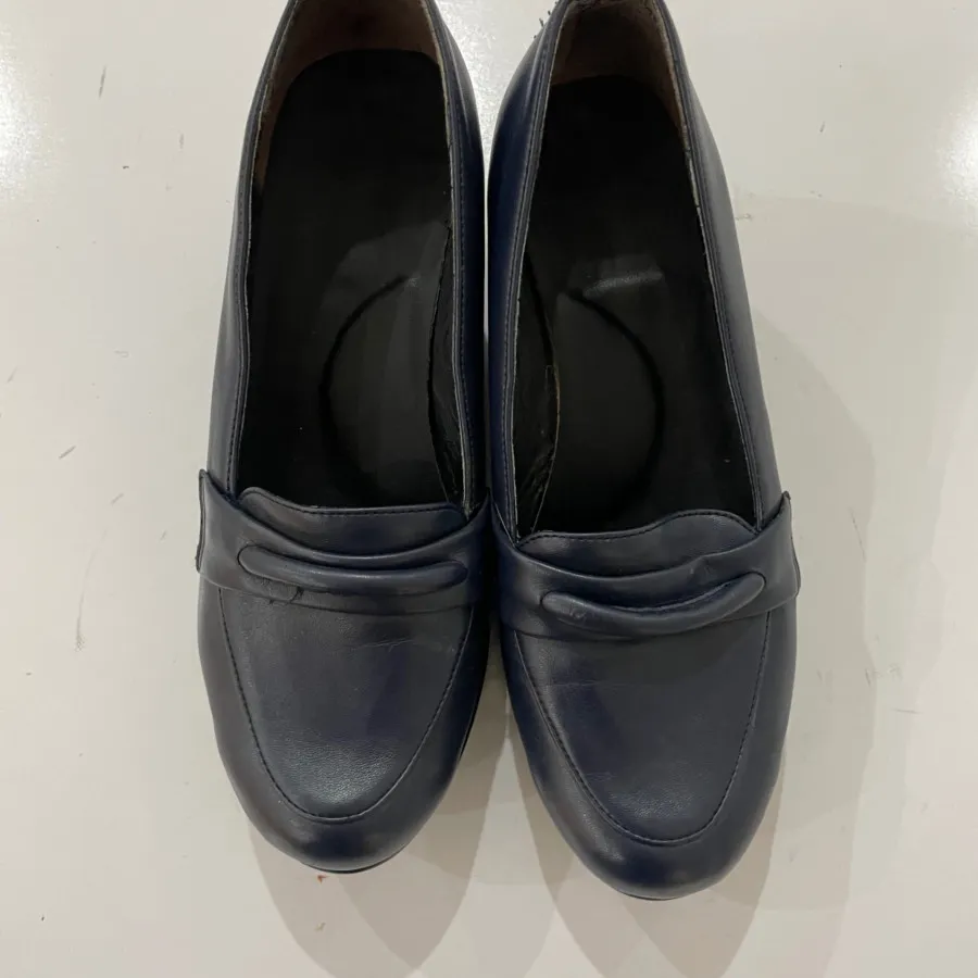 کفش چرم طبی سرمه ای 37