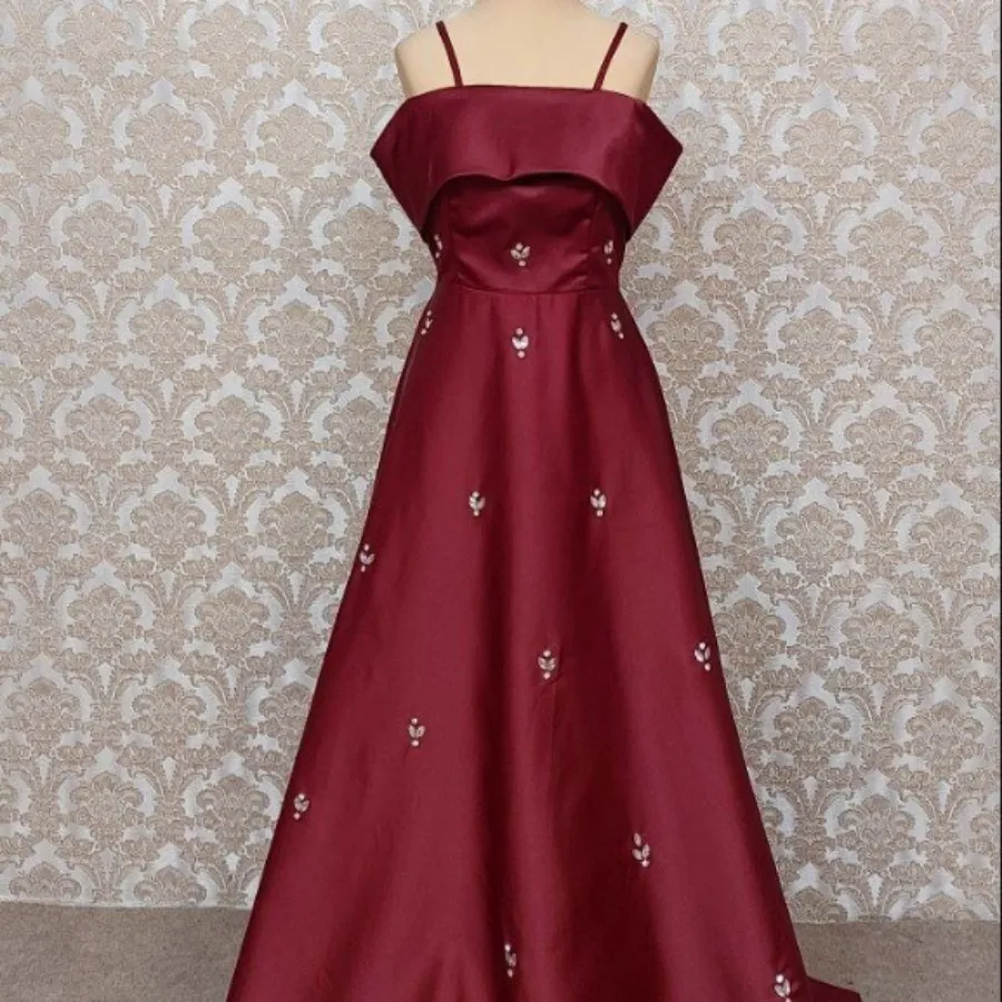 پیراهن زرشکی ماکسی