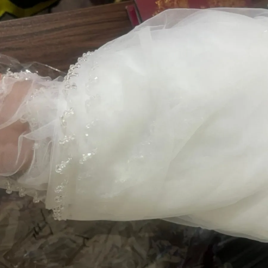 تور عروس2متری دور کریستال