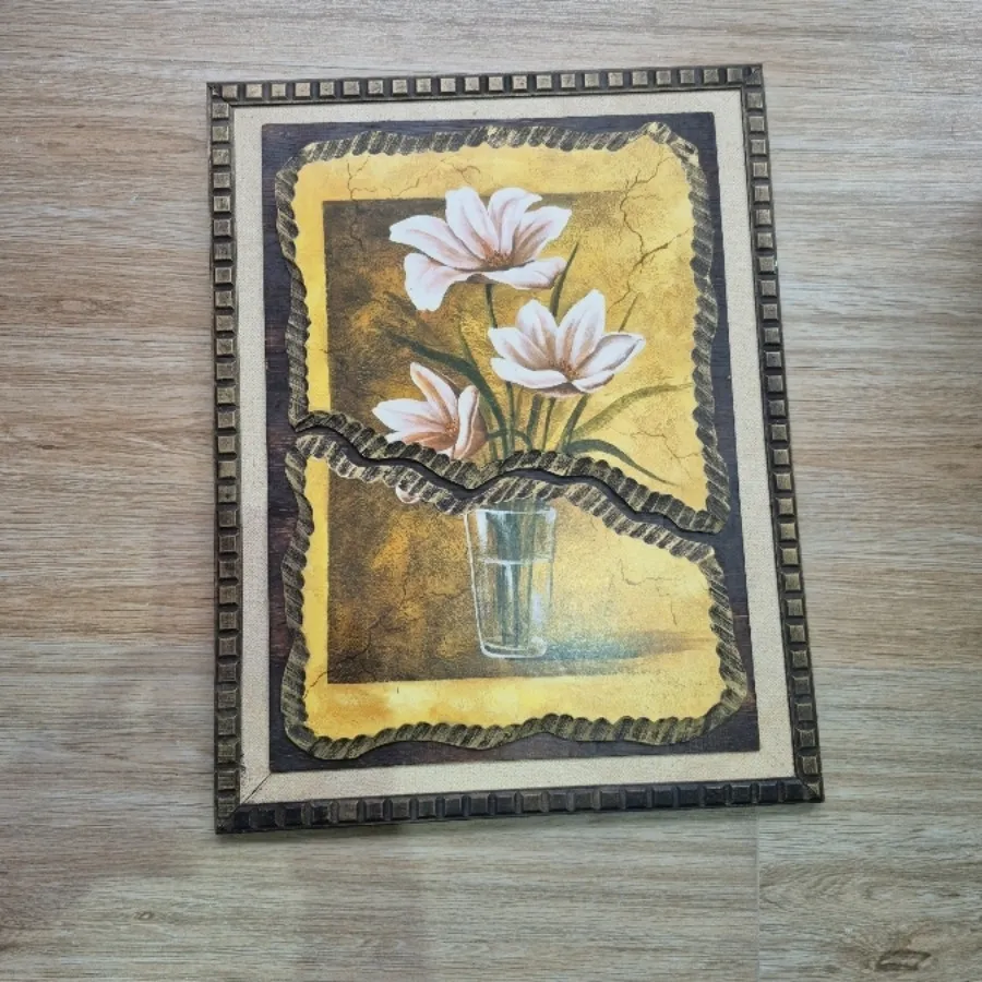 تابلو چوبی گلدان