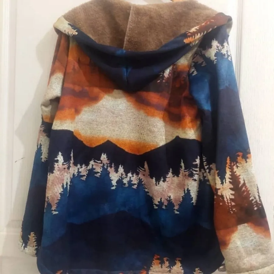 کاپشن خز دار آبرنگی