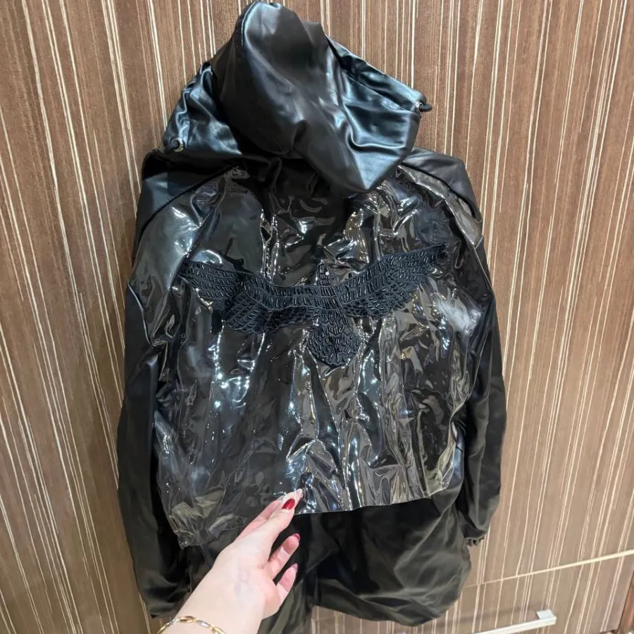 کاپشن مدل چرمی کلاه دار