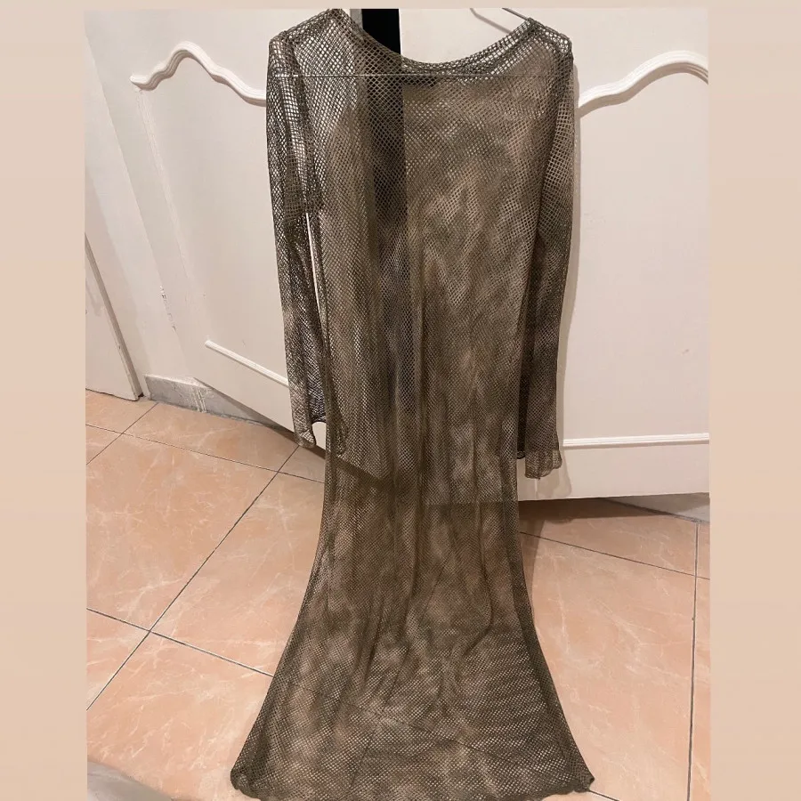 پیراهن بلند توری کاملا کش