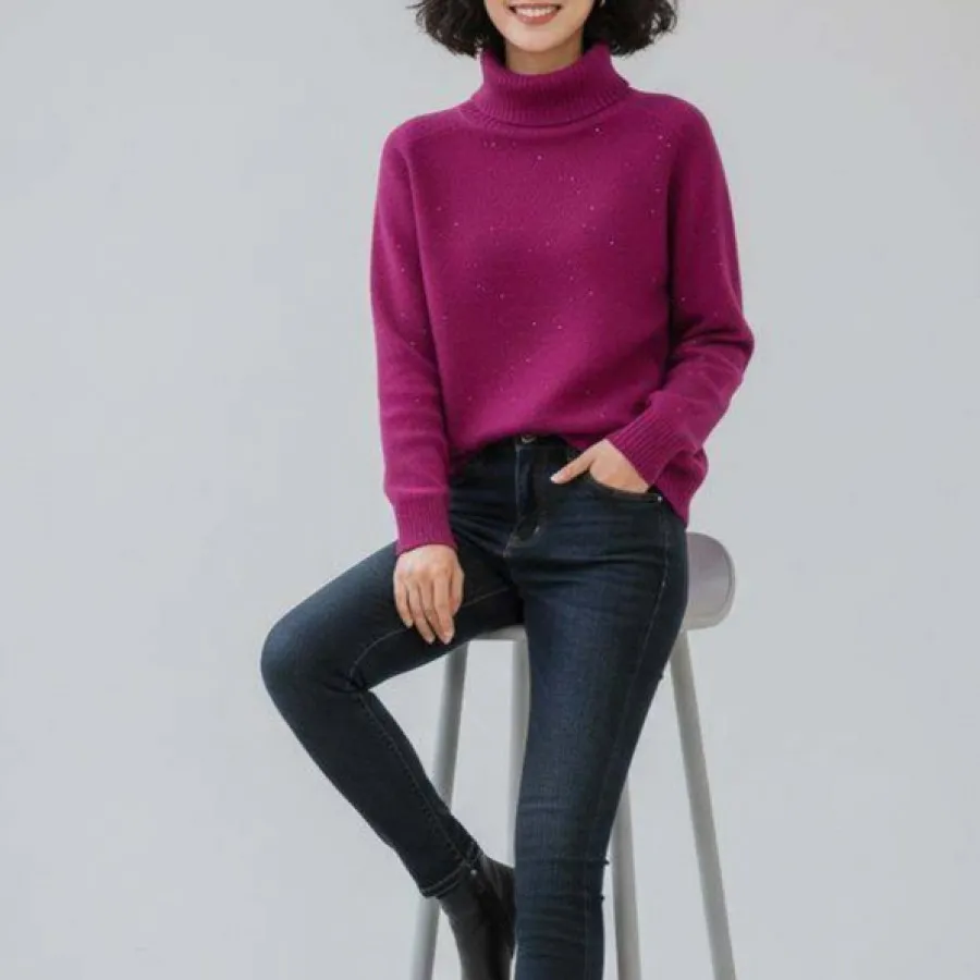 بافت یقه اسکی زنانه