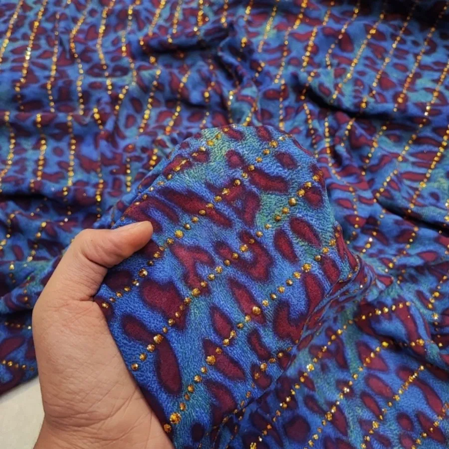 حریر کره ایی  طلاکوب برجس