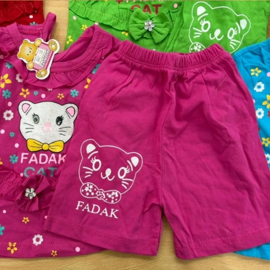 ست تیشرت و شورتک دخترانه