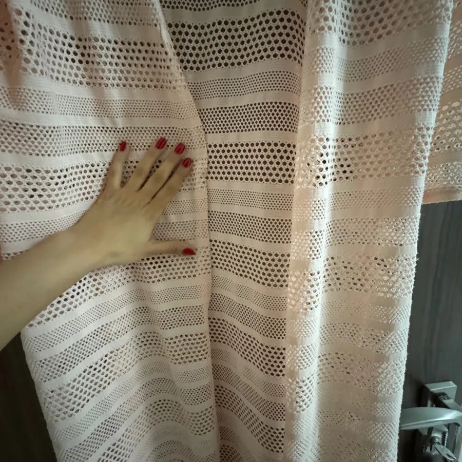 مانتو بلند صورتی توری