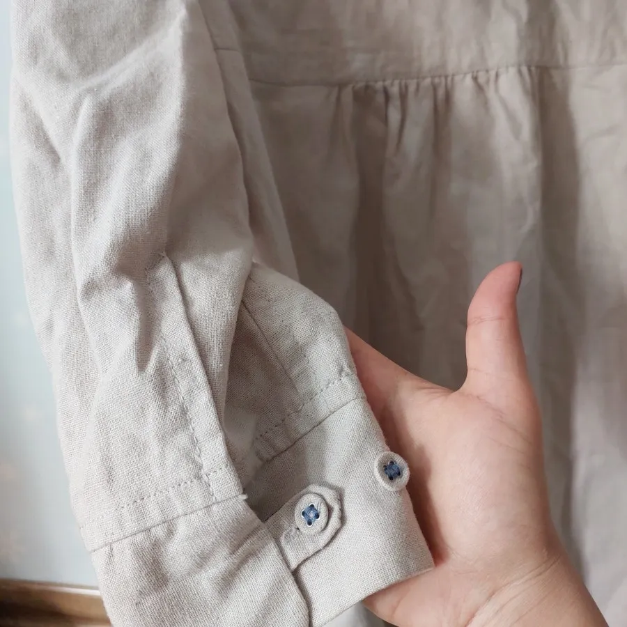 مانتو کتان آستردار