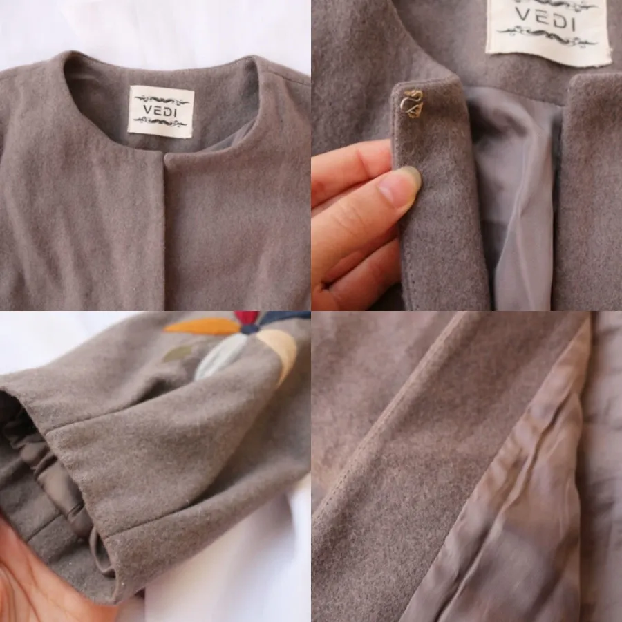 پالتو فوتر دخترانه گلدوزی