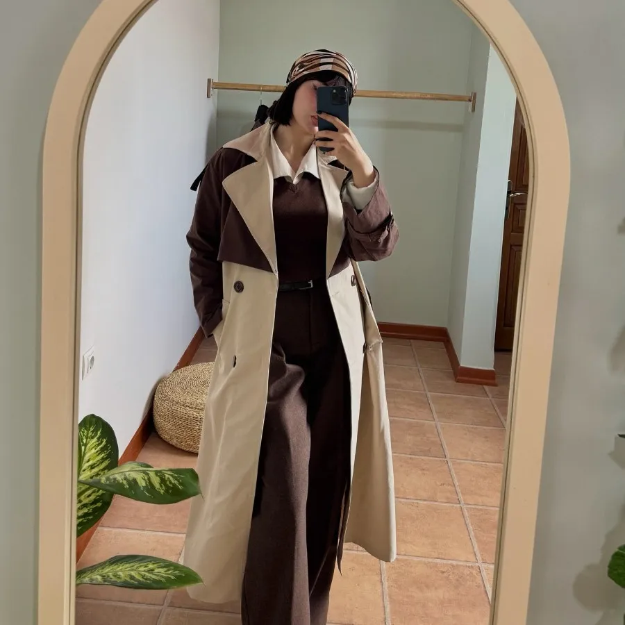 ترنچ کت دو رنگ