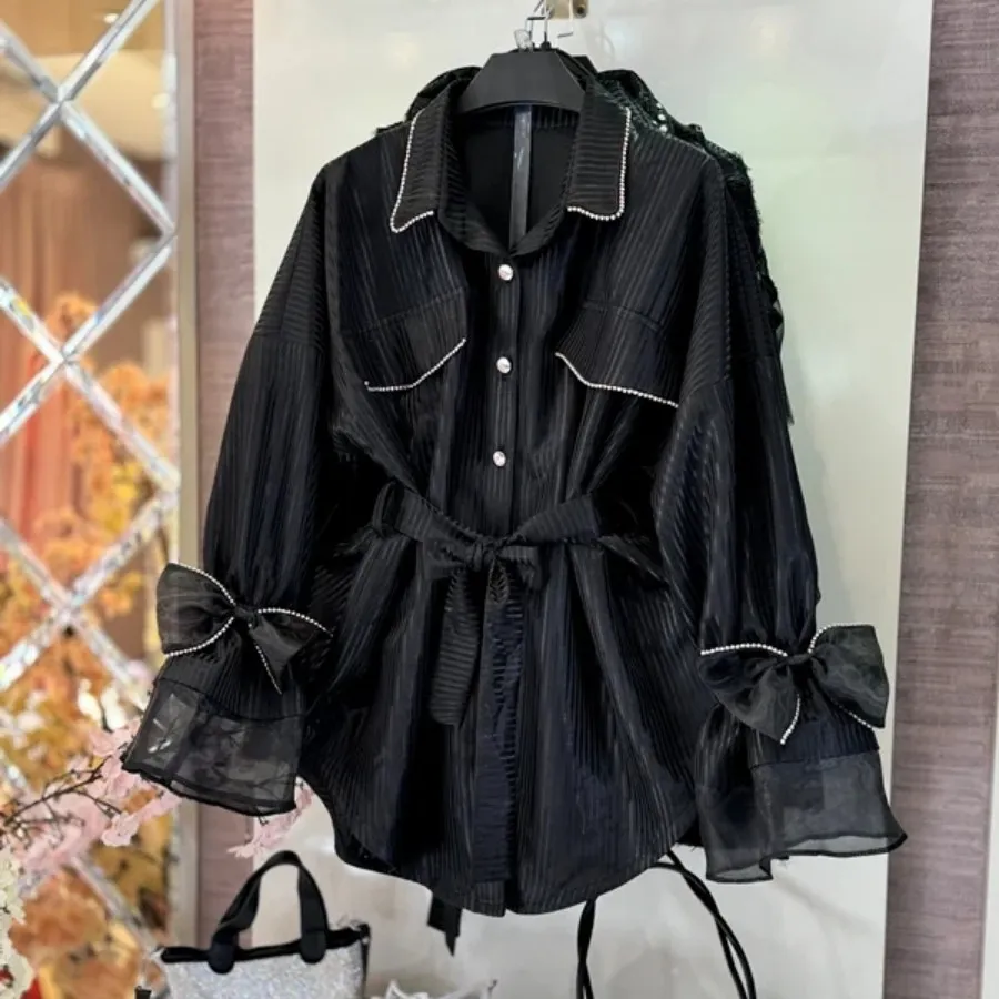 مانتوآستین پاپیون نگینی