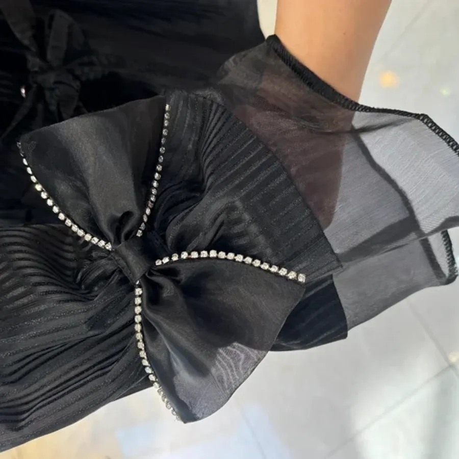 مانتوآستین پاپیون نگینی