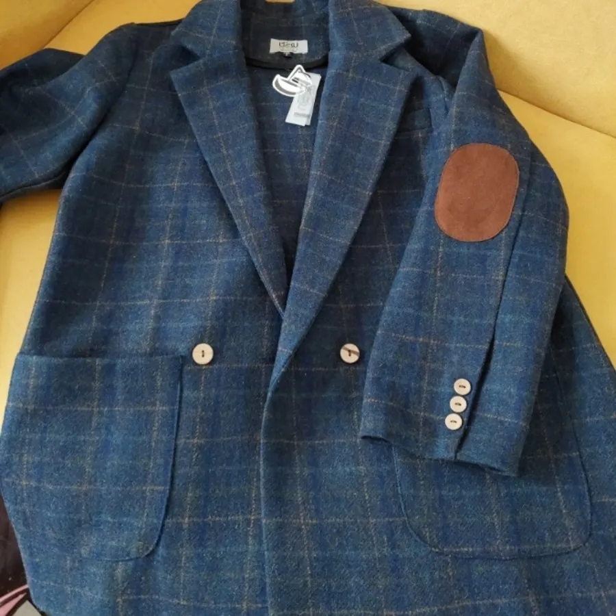 کت چهارخونه سورمه ای