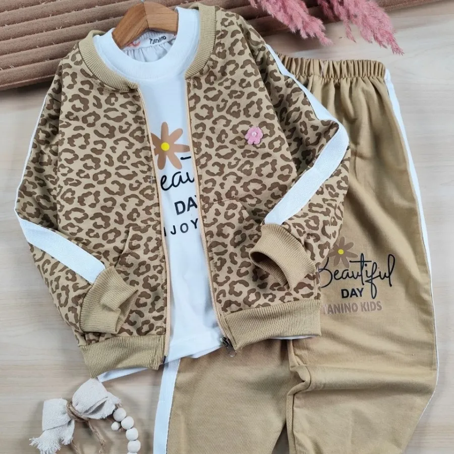 سه تیکه پلنگی طرح برجسته