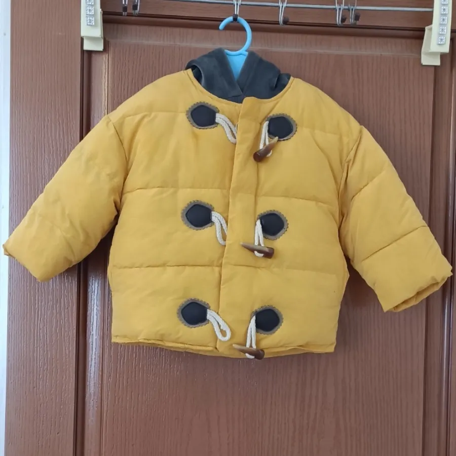 کاپشن بچه گانه دوتکه زرد