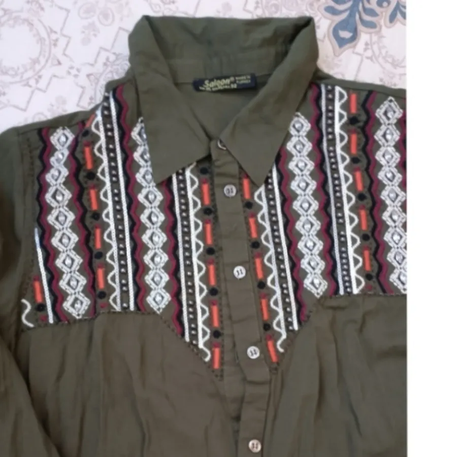 شومیز نخی آینه دوزی شده