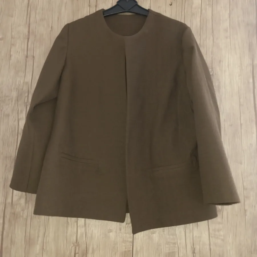 کت کتان قهوه ای