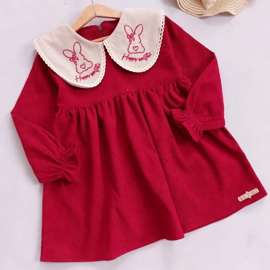 پیراهن مخمل خرگوش گلدوزی