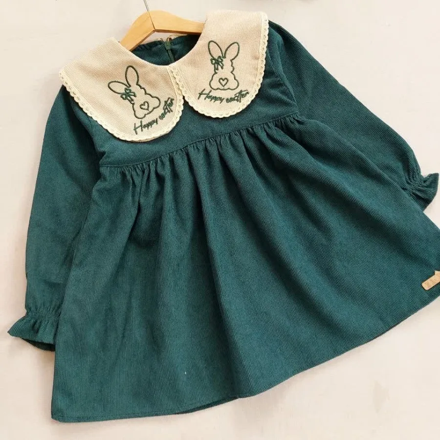 پیراهن مخمل خرگوش گلدوزی