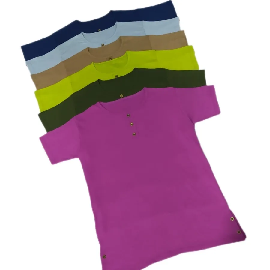 تیشرت کبریتی یقه دکمه دار