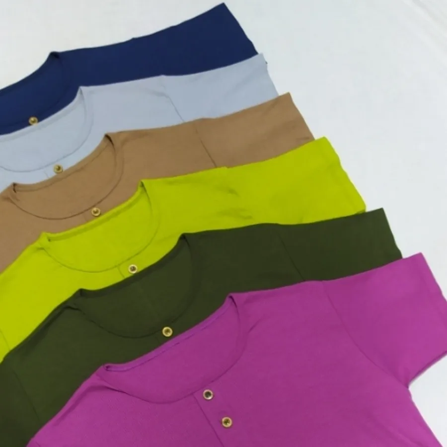 تیشرت کبریتی یقه دکمه دار