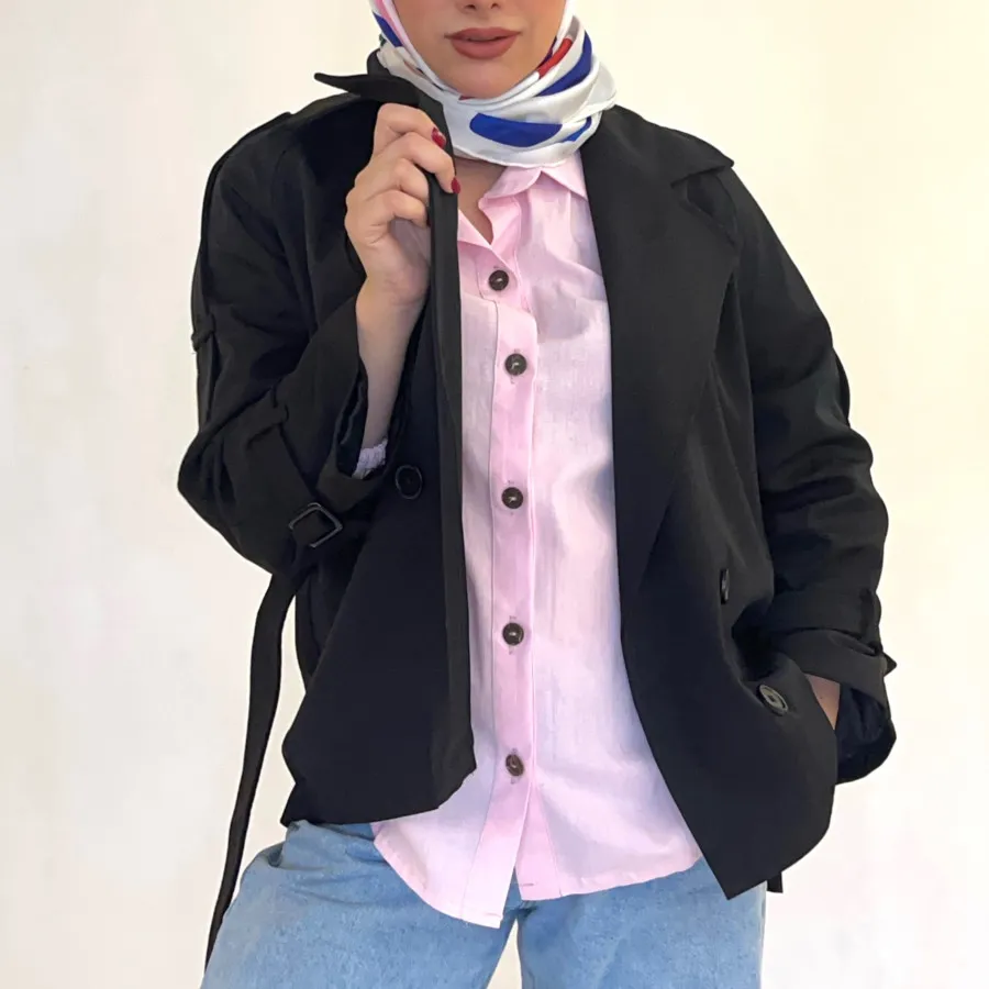 ترنچ کت بارونی کوتاه