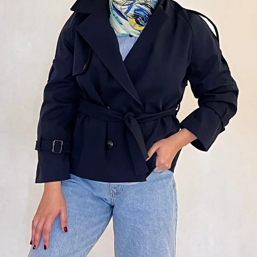 ترنچ کت بارونی کوتاه