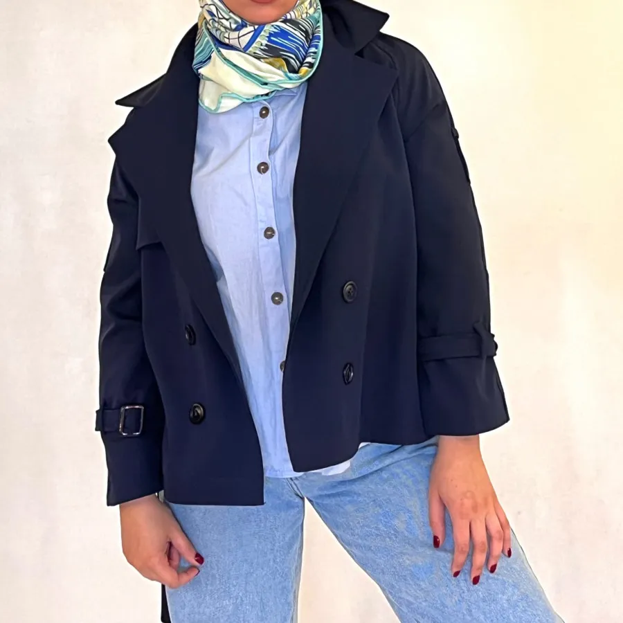 ترنچ کت بارونی کوتاه