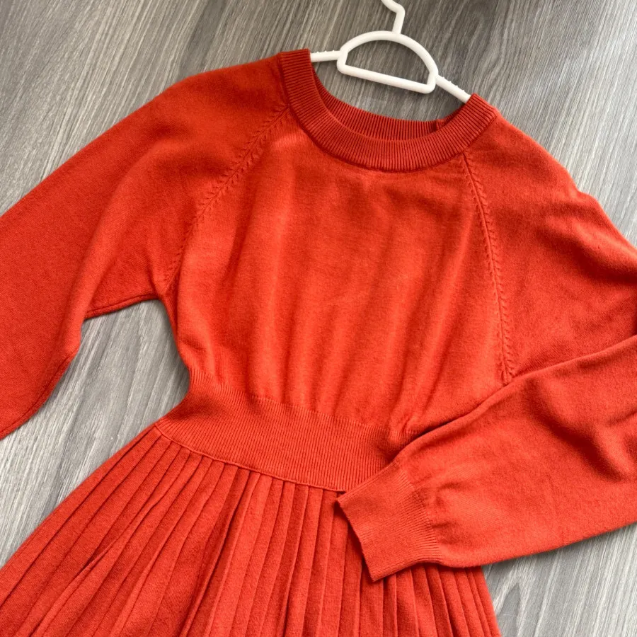 پیراهن بافت نارنجی آجری