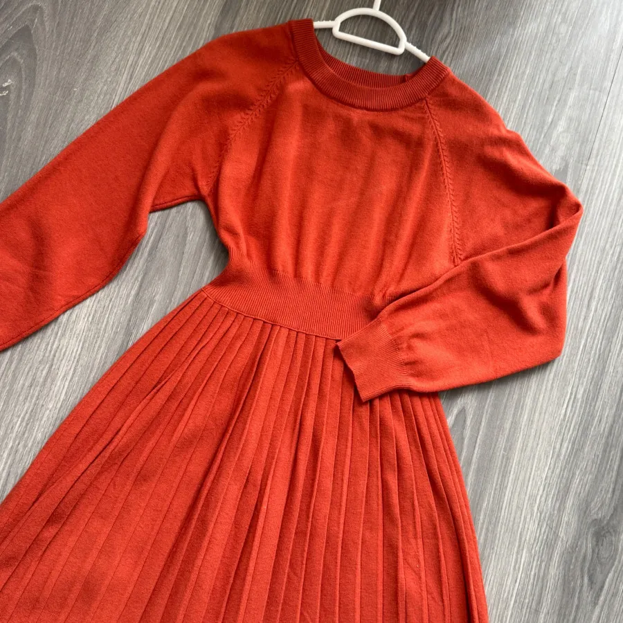 پیراهن بافت نارنجی آجری