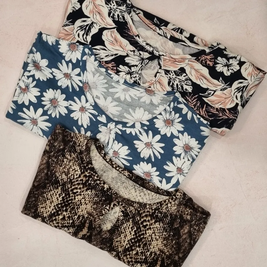 تیشرت ویسکوز طرح دار