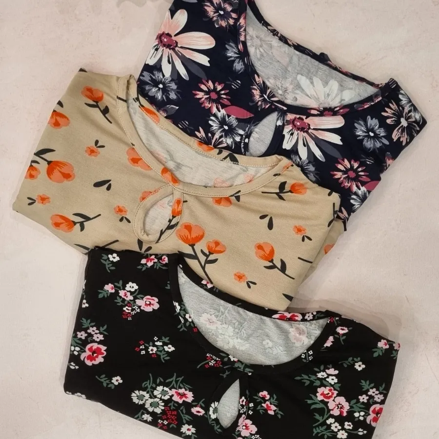 تیشرت ویسکوز طرح دار