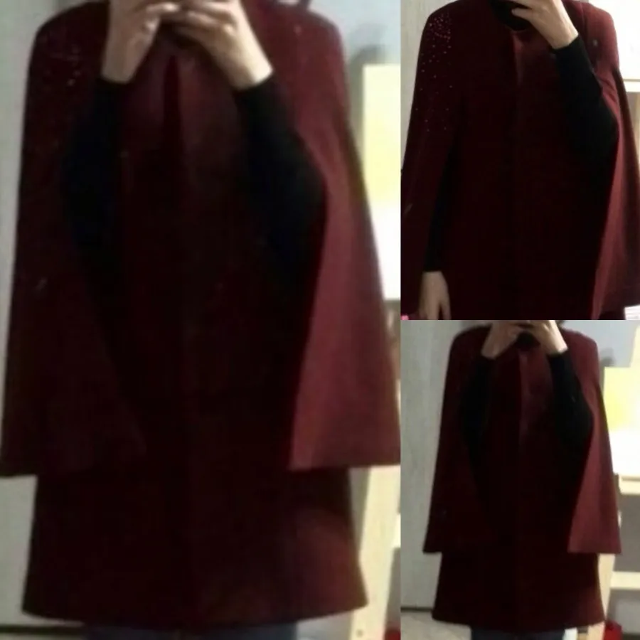 پالتو پانچ زرشکی