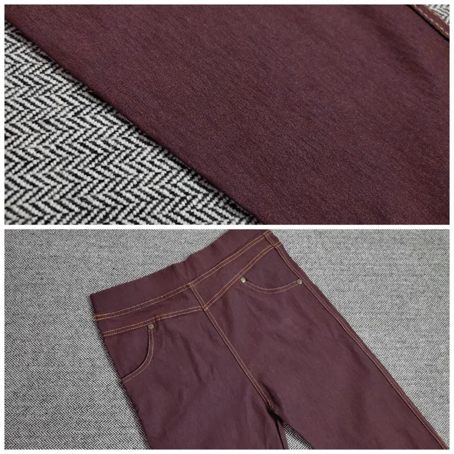 شلوار جین کشی قهوه ای