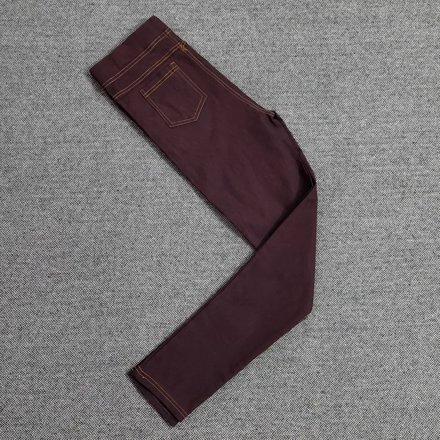 شلوار جین کشی قهوه ای